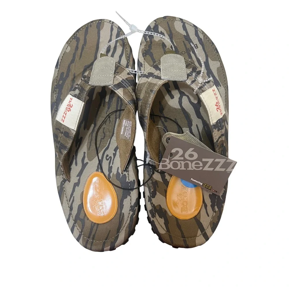 26 Bonezzz Chillzzz Men 10 Camo New Mossy Oak Bottomland ZZZ-Gel Sandals